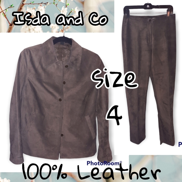 COPY - Isda and Co Leather suit, jacket and pants set Size 4 - Picture 1 of 8